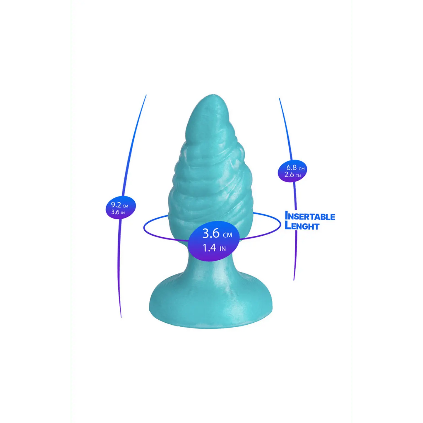 Plug anal M Fantasy Collection SilexD vue dimensions – Oh My God’Z sextoy ergonomique luxe