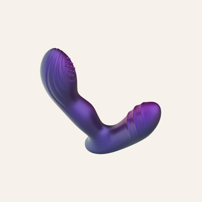 Le plug anal Galaxy de Hueman présenté en vue complète, dans son dégradé violet métallisé. Conçu pour les amateurs de plaisir anal sophistiqué, ce sextoy disponible sur Oh My God'Z offre une expérience sensorielle hors du commun grâce à ses fonctionnalités avancées.