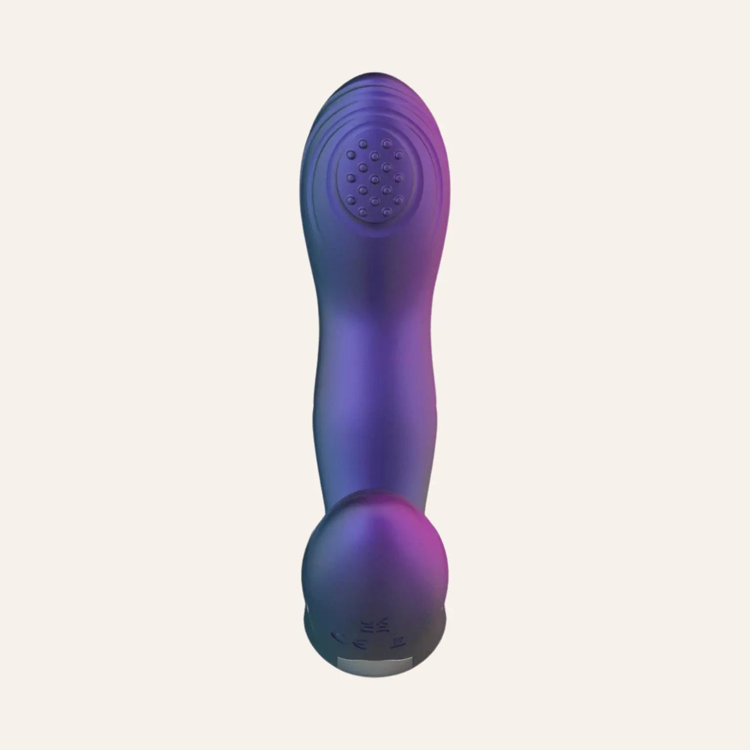 Plug anal Galaxy signé Hueman vu du dessus, révélant ses reliefs de stimulation et sa forme anatomique. Ce jouet sexuel haut de gamme, distribué par Oh My God'Z, est pensé pour procurer un massage anal précis, intense et novateur.