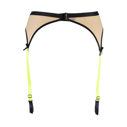 Conception avant-gardiste du porte-jarretelles V-10142 d'Axami avec détails en fluo, exclusivité Oh My God'Z pour une lingerie qui sort de l'ordinaire.
