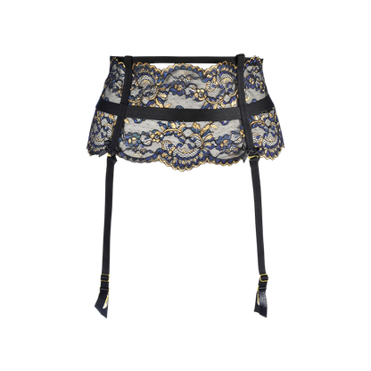 Porte-jarretelles en dentelle noire V-10362 de la marque Axami, détaillé de fines broderies, disponible chez Oh My God'Z, écrin de sensualité et raffinement.