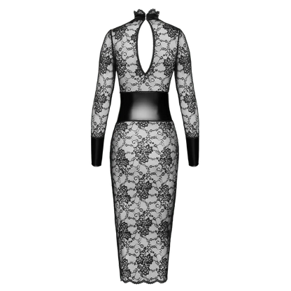 Robe moulante transparente à manches longues et col montant – Oh My God’Z
