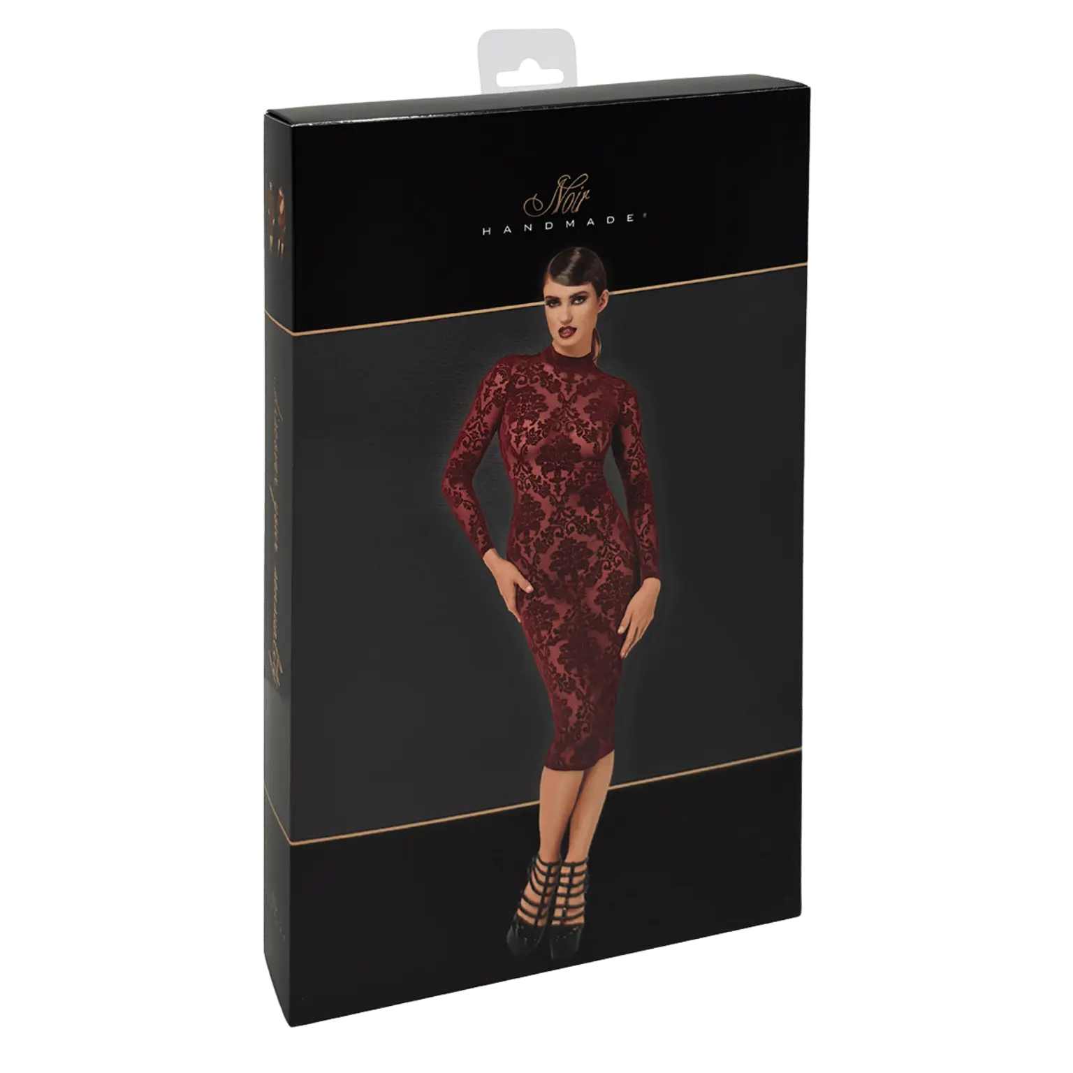 Robe longue ajustée en tulle floqué bordeaux – Oh My God’Z