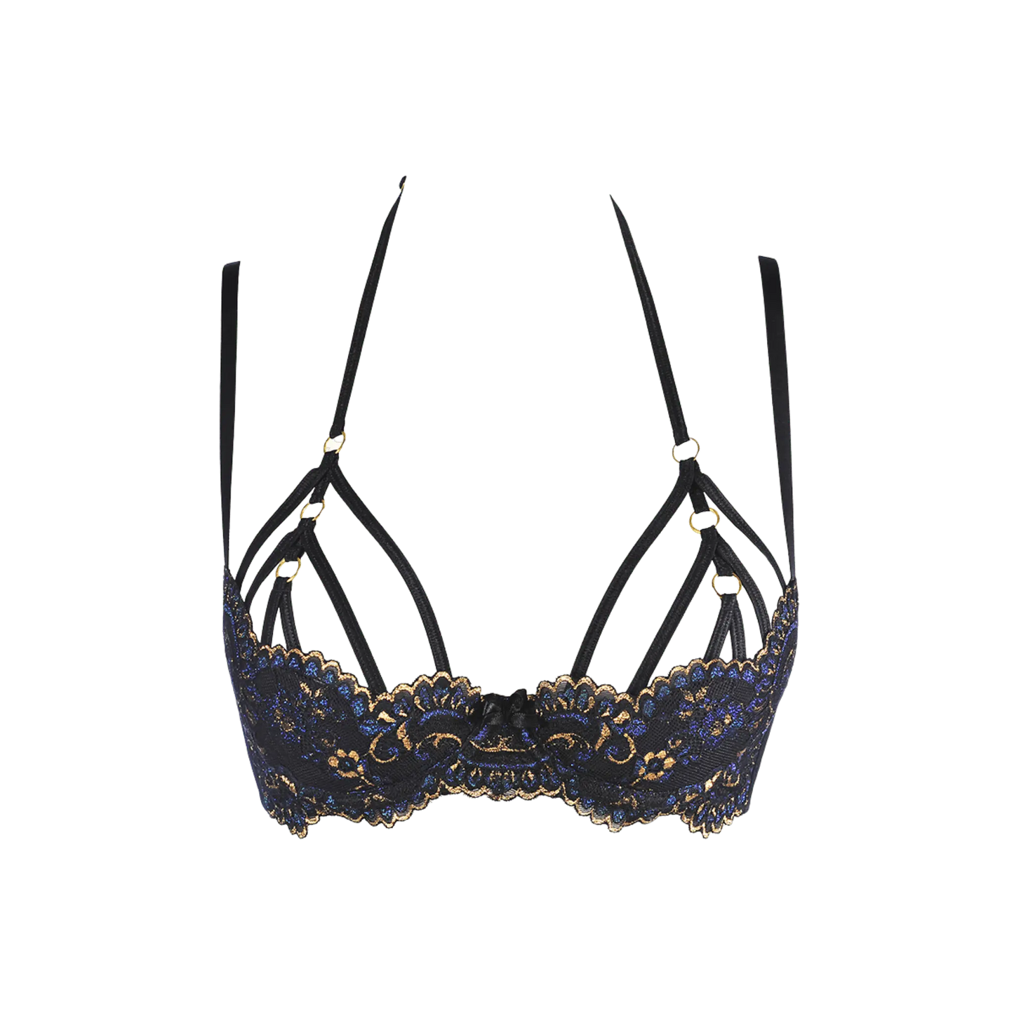 Soutien-gorge Axami V-10361 avec dentelle noire et détails en strass, disponible chez Oh My God'Z, fusion de confort et de luxe pour lingerie premium.