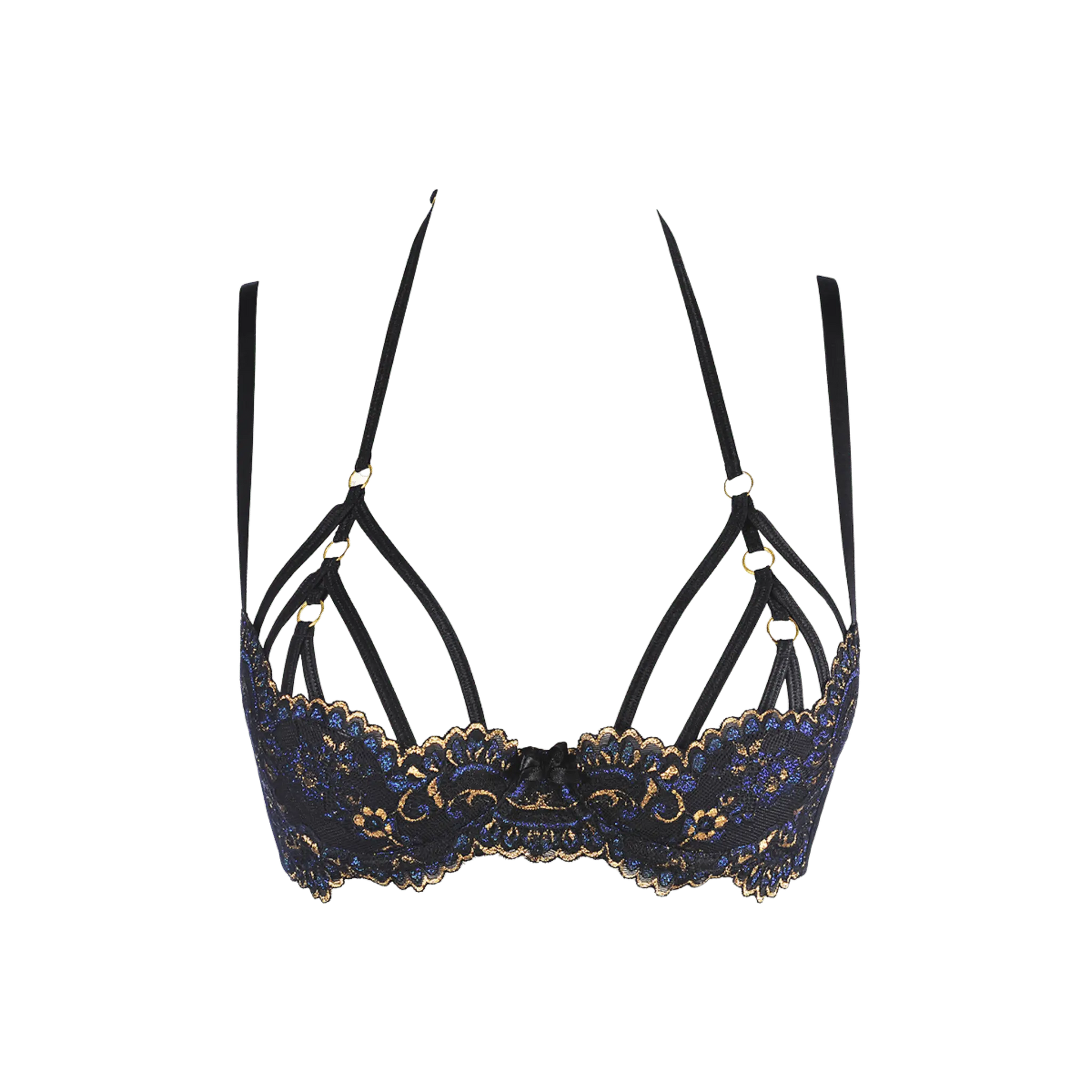 Soutien-gorge Axami V-10361 avec dentelle noire et détails en strass, disponible chez Oh My God'Z, fusion de confort et de luxe pour lingerie premium.