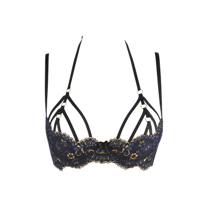 Soutien-gorge Axami V-10361 avec dentelle noire et détails en strass, disponible chez Oh My God'Z, fusion de confort et de luxe pour lingerie premium.