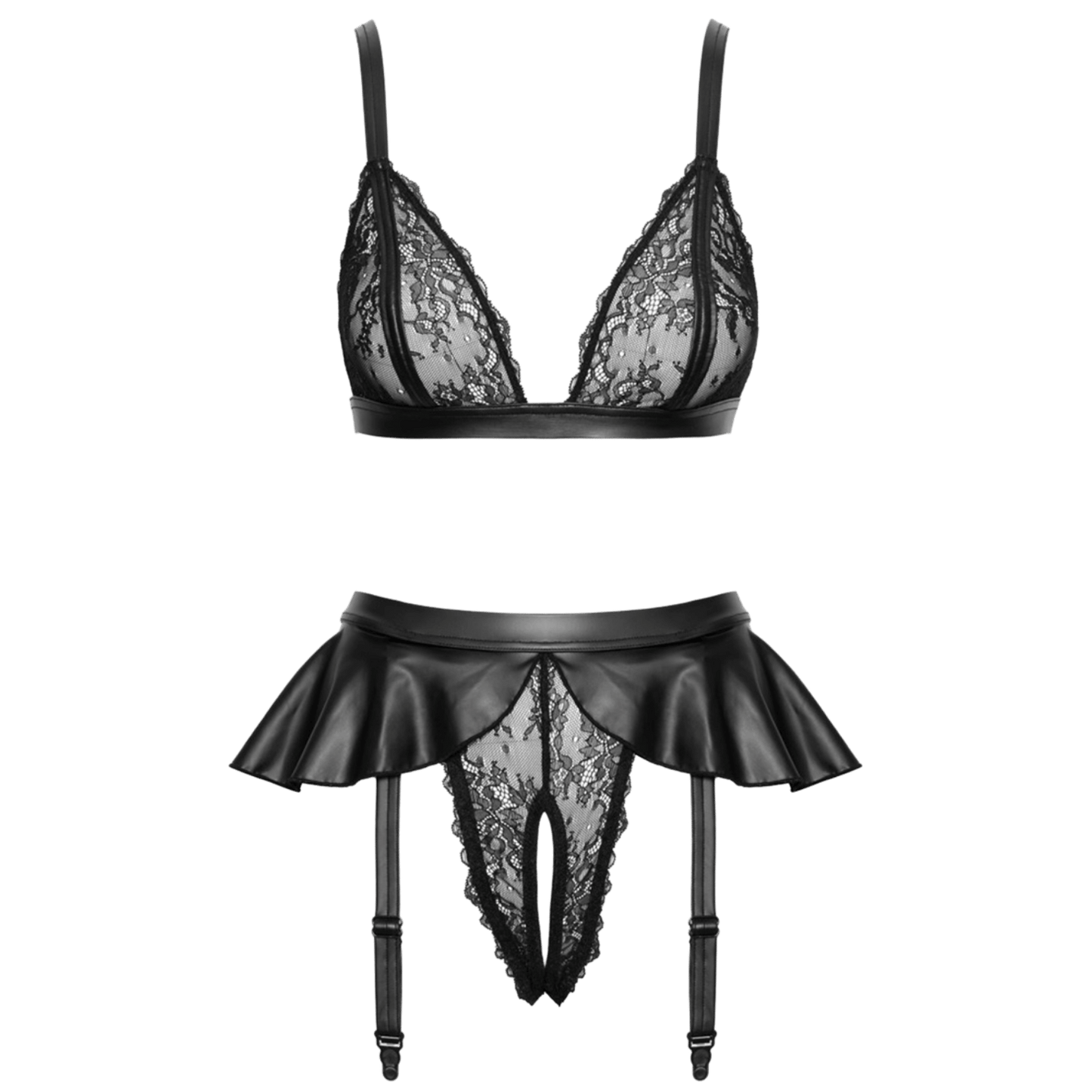 Lingerie noire Cottelli vue de face Oh My God’Z. Féminin.