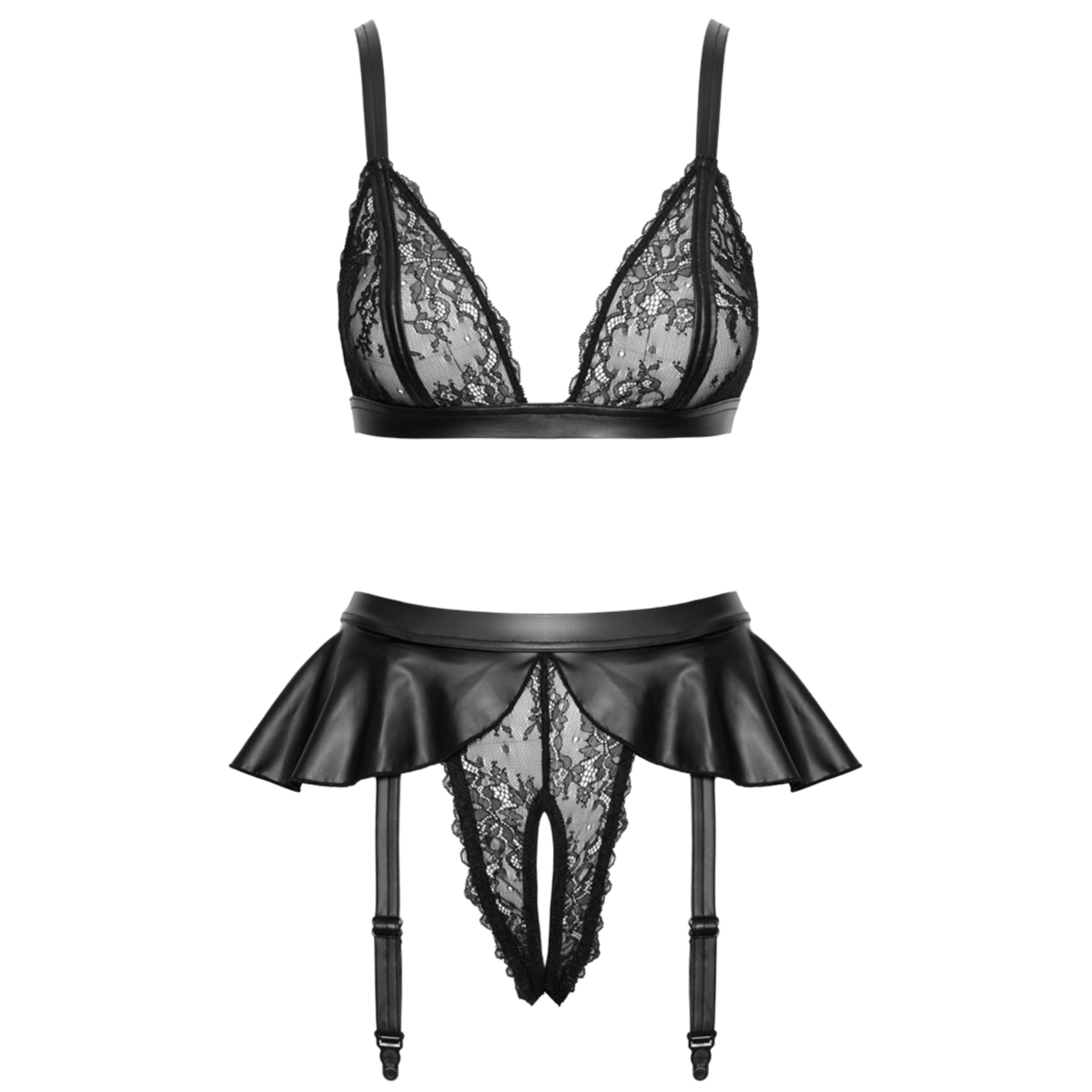 Lingerie noire Cottelli vue de face Oh My God’Z. Féminin.