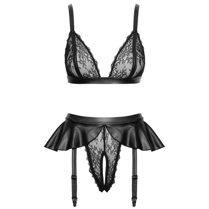 Lingerie noire Cottelli vue de face Oh My God’Z. Féminin.