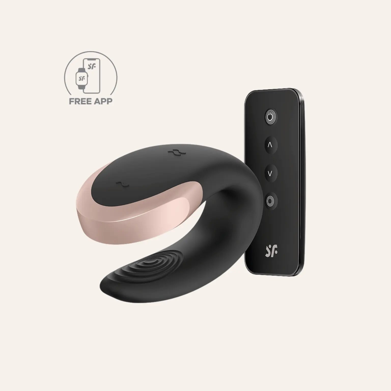 Stimulateur Double Love avec télécommande sans fil et compatibilité application mobile, une exclusivité innovante proposée par Oh My God'Z.