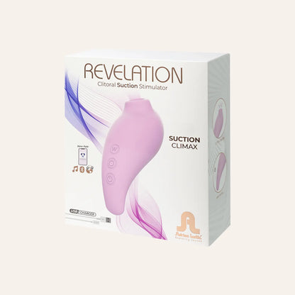 Boîte du stimulateur clitoridien Révelation de Adrien Lastic, un sextoy haut de gamme disponible sur Oh My God'Z, avec technologie de succion et contrôle via application, présenté dans un packaging blanc et violet élégant.