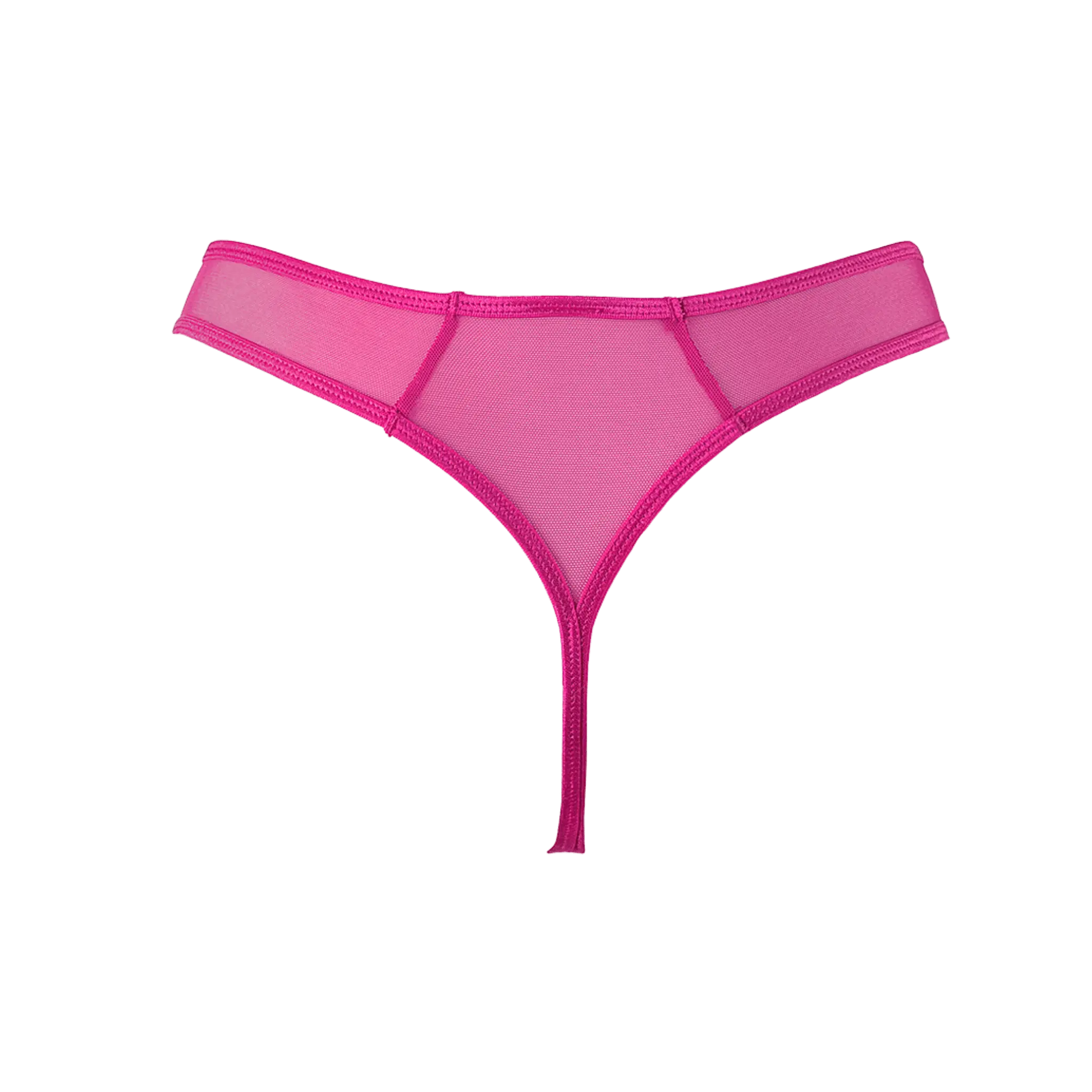 Sextoys et lingerie de choix chez Oh My God'Z avec le string rose en tulle brodé d'Axami, symbole d'élégance pour une séduction de luxe.