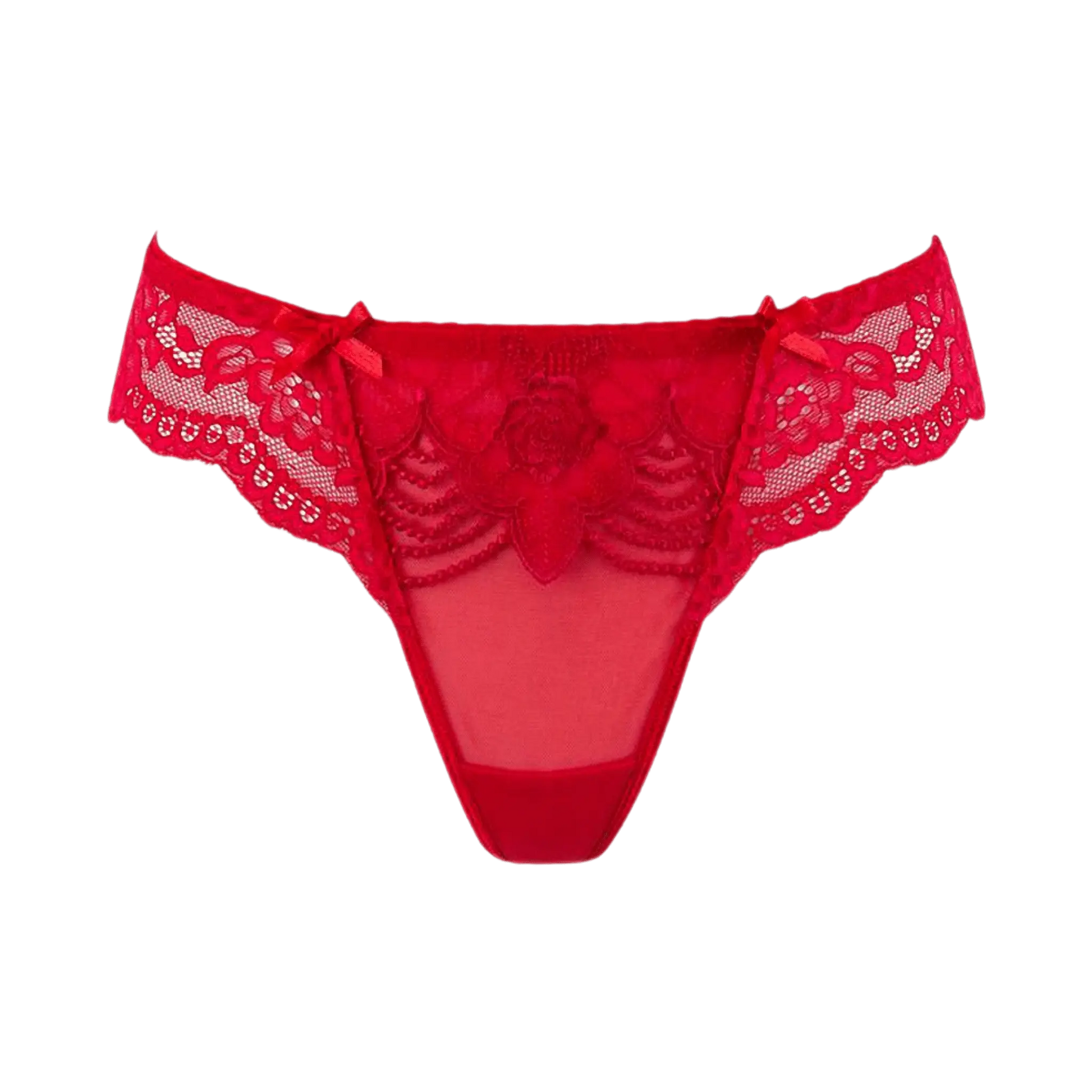 String brésilien rouge V-9698 de Axami chez Oh My God'Z avec détails en dentelle luxueuse, parfait pour ajouter une touche d'élégance et de séduction à votre garde-robe intime.