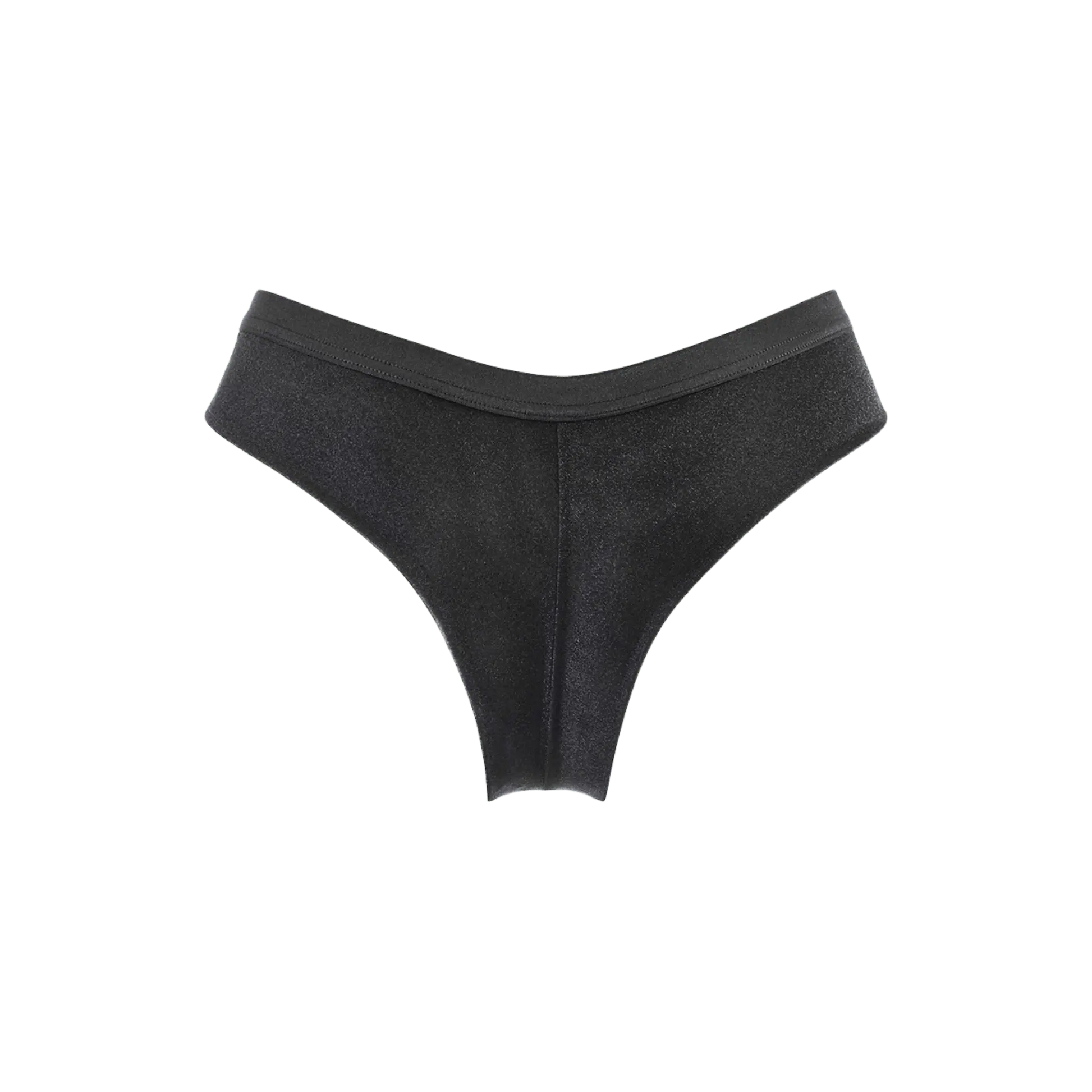 Vue arrière du string brésilien noir V-10495 par Axami, mettant en évidence le design moderne et les bandes élastiques. Disponible chez Oh My God'Z, ce string combine confort et sensualité.