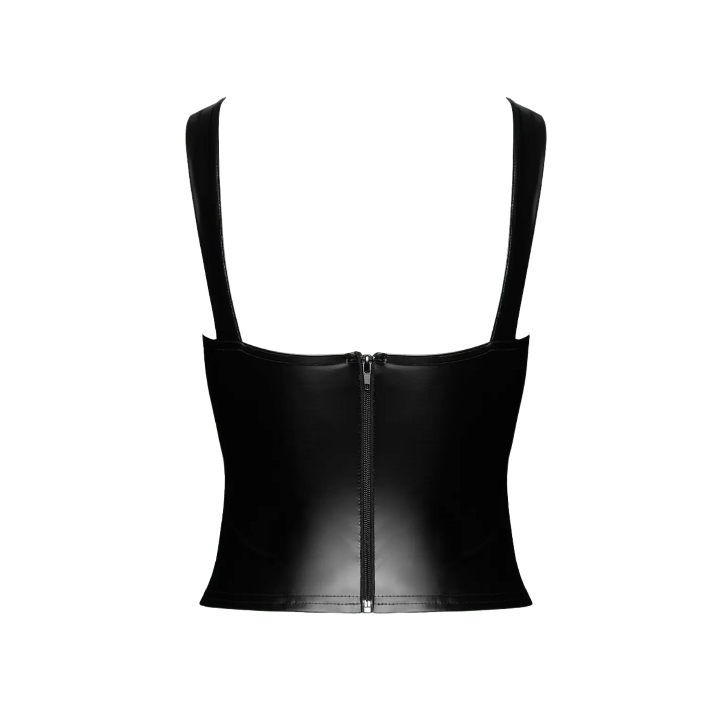 Top Vixen F365 style corset en matière wetlook avec œillets métal – Noir Handmade – Oh My God’Z