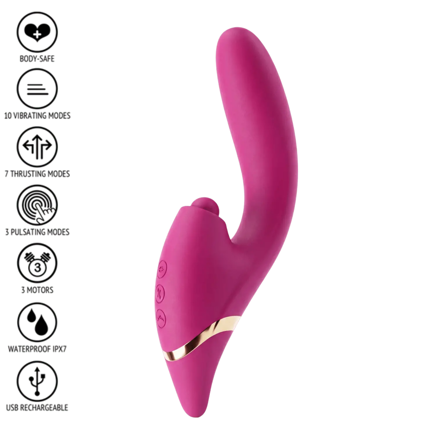 Vibromasseur fuchsia Kocooon Triple Thrill Climaxer lapin – Oh My God’Z Technologie plaisir luxe