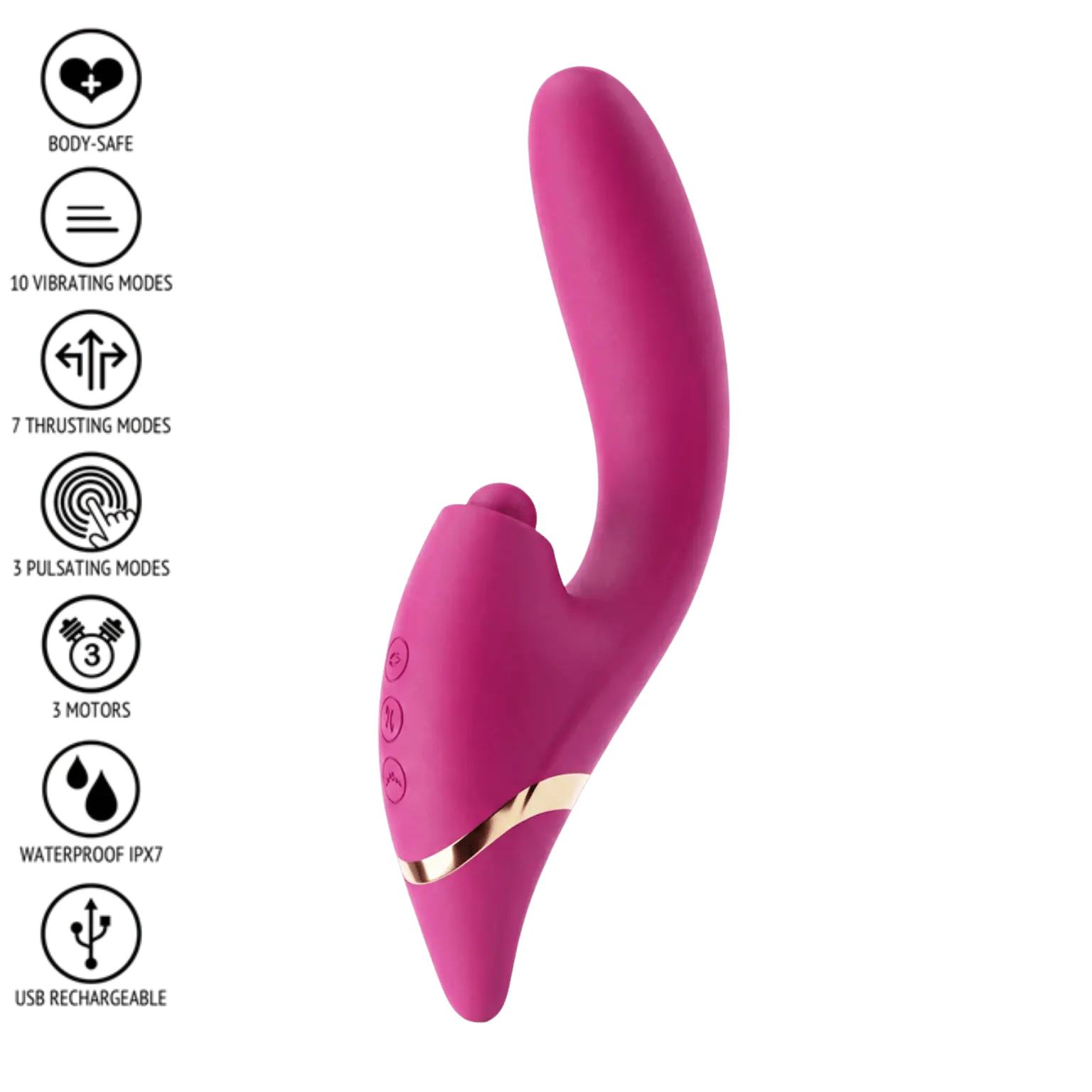 Vibromasseur fuchsia Kocooon Triple Thrill Climaxer lapin – Oh My God’Z Technologie plaisir luxe