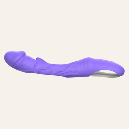 Vue latérale du vibromasseur Flax signé Good Vibes Only, avec courbure étudiée pour stimuler le point G. Disponible chez Oh My God'Z, ce sextoy haut de gamme en silicone souple combine puissance, élégance et plaisir, pour une expérience sensorielle inoubliable.
