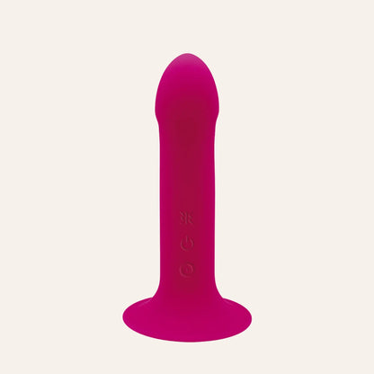 Vibromasseur rouge Hitsens 2, conçu en silicone de haute qualité, avec base ventouse pour une utilisation polyvalente. Disponible exclusivement chez Oh My God'Z.