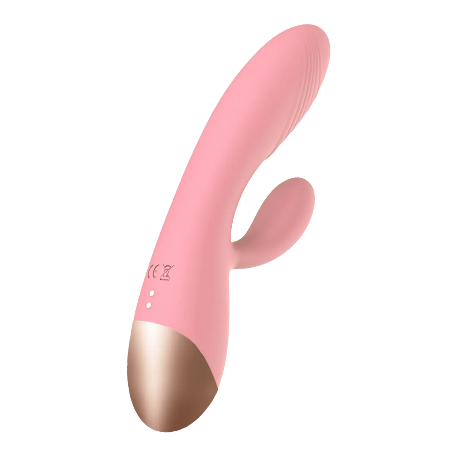 Vue arrière du Vibromasseur Rabbit Elali par Wooomy, doté de textures pour une meilleure stimulation. Silicone doux et rechargeable USB. Disponible chez Oh My God'Z.
