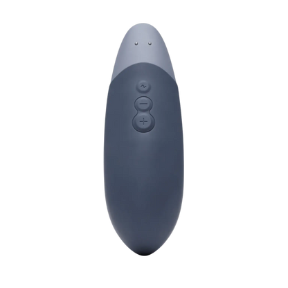 Vue arrière du Womanizer Vibe bleu avec commandes Oh My God'Z