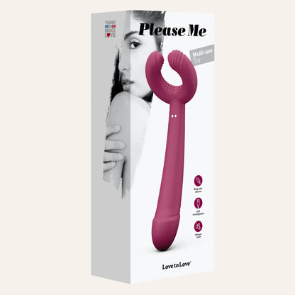 Emballage élégant du vibromasseur Please Me par Love to Love, disponible sur Oh My God'Z. Ce sextoy de luxe est conçu pour répondre à toutes vos envies, avec des matériaux sûrs et des vibrations personnalisables.