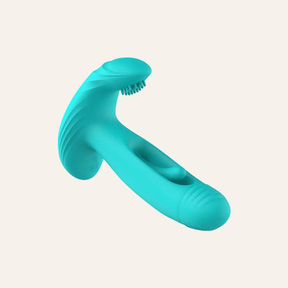 Design innovant du vibromasseur Gina Good Vibes Only, mettant en avant sa tête texturée et ses lignes ergonomiques pour une stimulation optimale. Oh My God'Z propose ce sextoy premium pour des expériences intimes exceptionnelles.