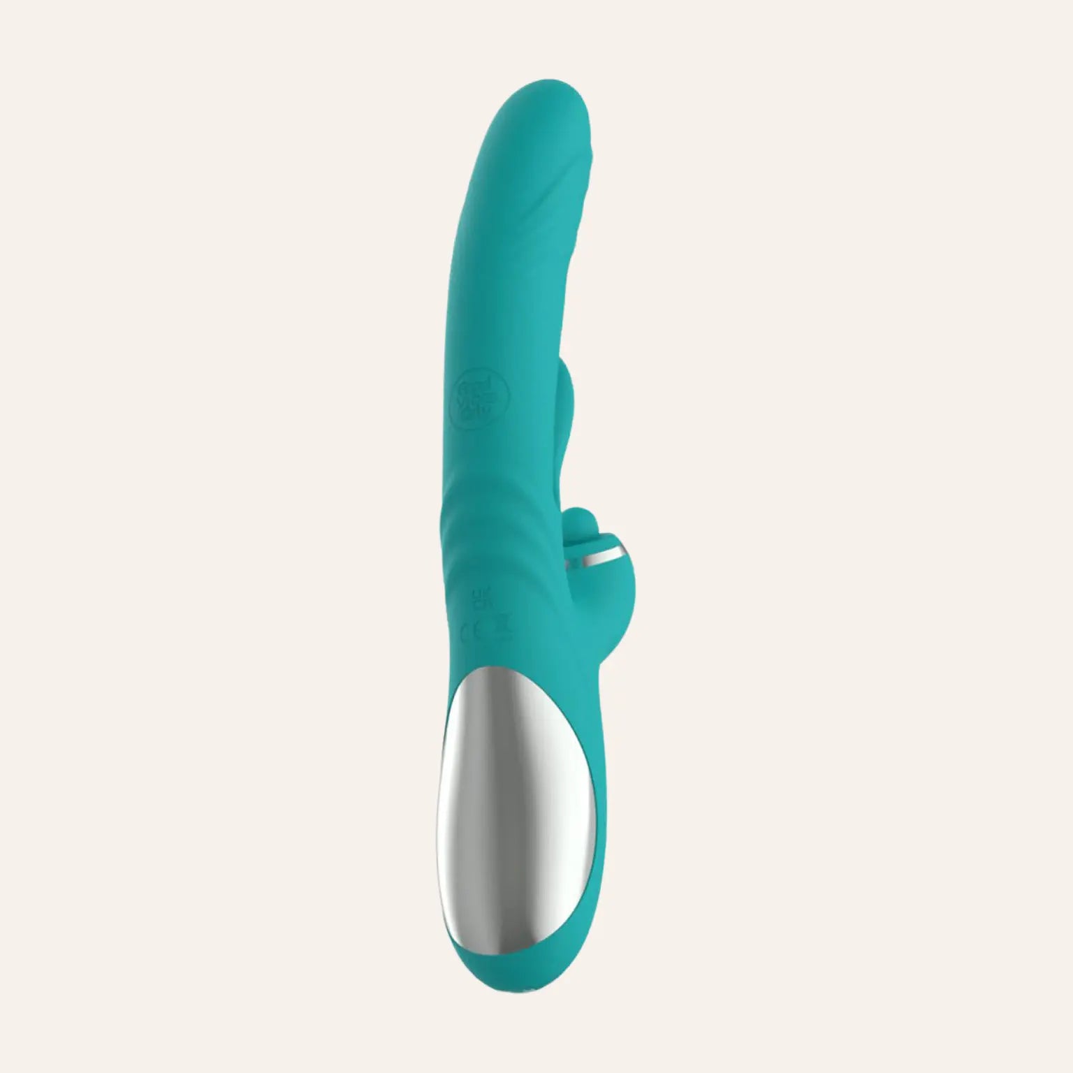Vibro rabbit Lisa à va-et-vient et stimulation Point G, en silicone turquoise, disponible chez Oh My God'Z, idéal pour un plaisir ciblé et intense. Design ergonomique et élégant pour des moments de relaxation optimale.