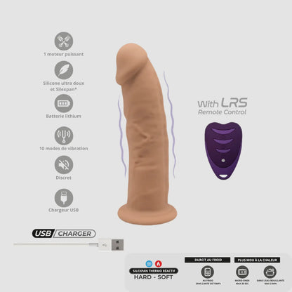 Optez pour le vibromasseur réaliste SilexD 17,5 cm, disponible chez Oh My God'Z, avec 10 modes de vibration, un moteur puissant, et un silicone thermo-réactif durcissant au froid. Rechargeable en USB et discret, il promet un plaisir raffiné et personnalisé.