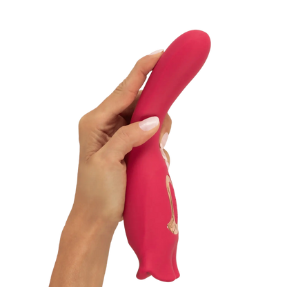 Vibro réversible Oral Fun You2Toys en main - sextoy luxe Oh My God'Z