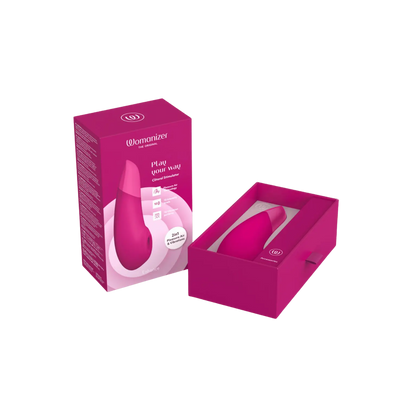 Coffret rose du Womanizer Enhance, simulateur clitoridien haut de gamme en édition colorée, disponible sur la boutique Oh My God'Z pour un plaisir sur mesure.