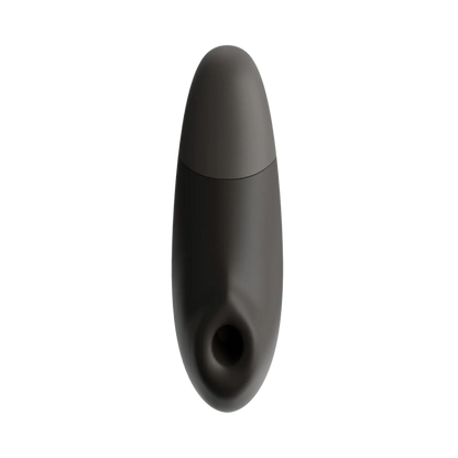 Face avant du Womanizer Enhance noir avec embout de stimulation sans contact, produit phare de la marque Womanizer en vente chez Oh My God'Z.