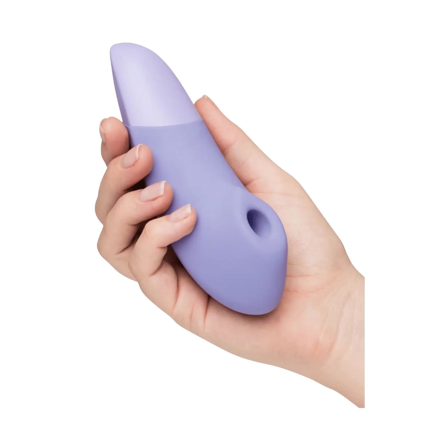 Le Womanizer Enhance tenu en main, ergonomie pensée pour un confort optimal et une stimulation clitoridienne de haute précision, en vente chez Oh My God'Z.