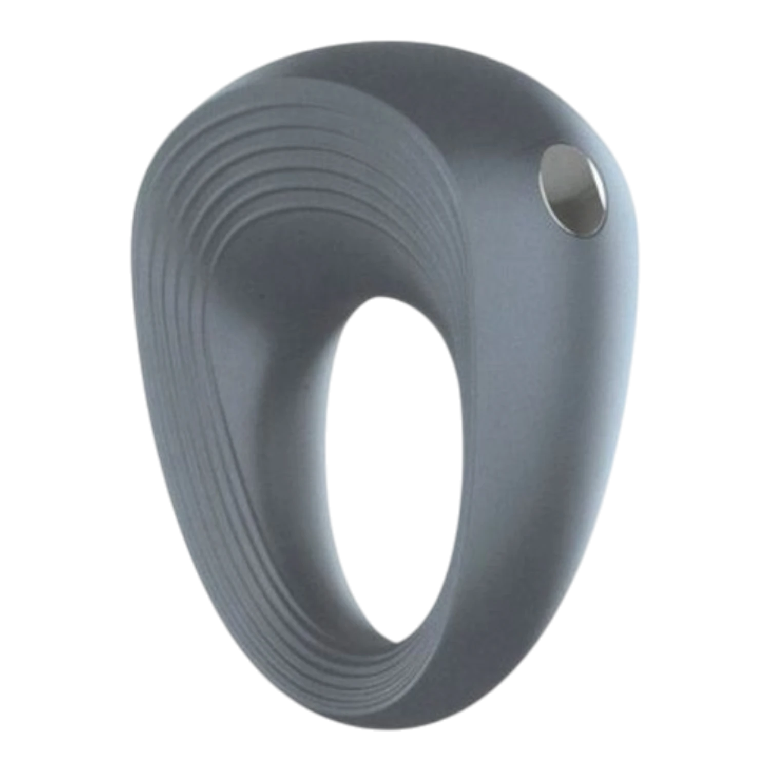 Anneau vibrant Power Ring 2 noir en silicone avec bouton de contrôle argenté et rainures texturées - Oh My God'Z