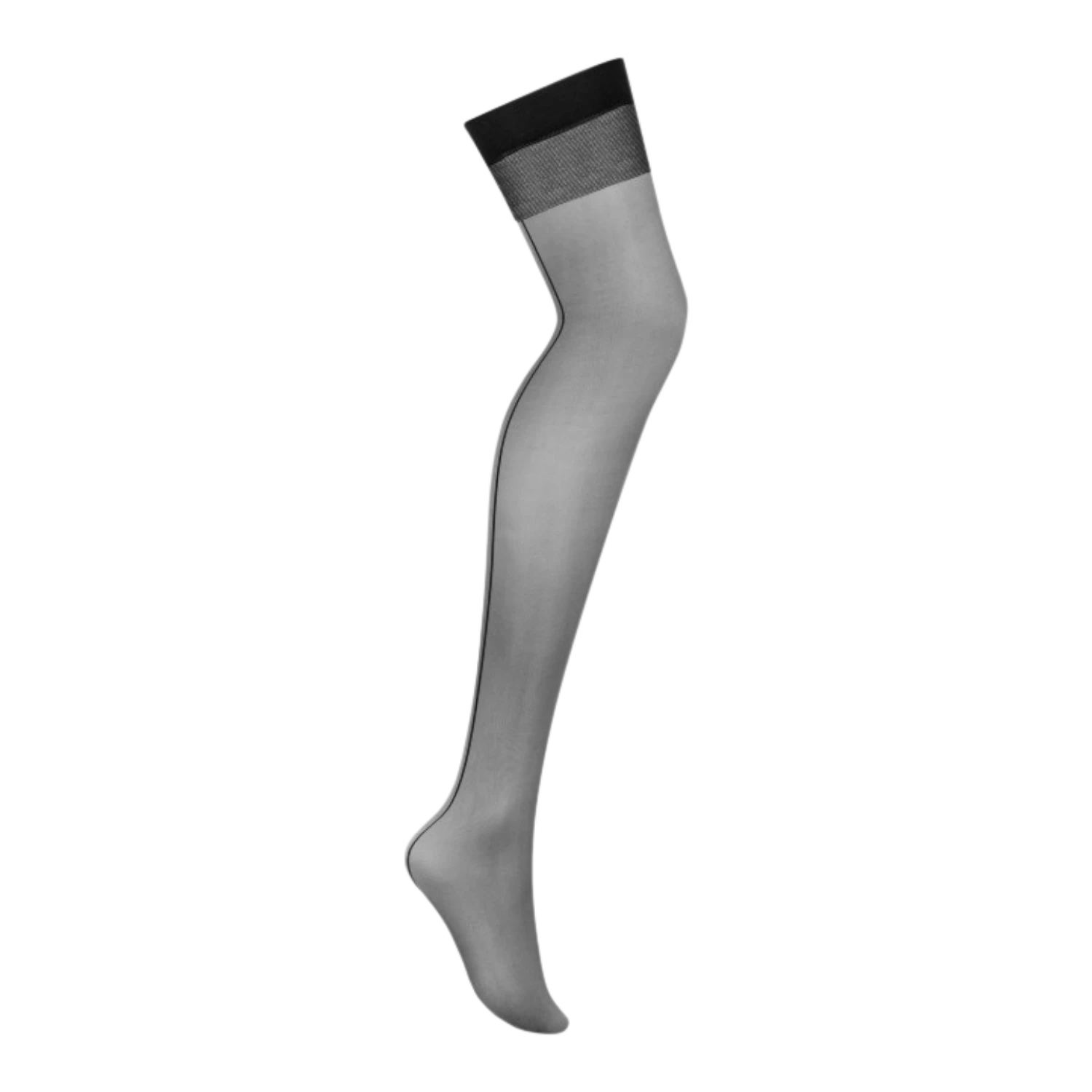 Bas noir avec ligne arrière, bande large noire et finition transparente, présenté seul sur fond blanc - Oh My God'Z