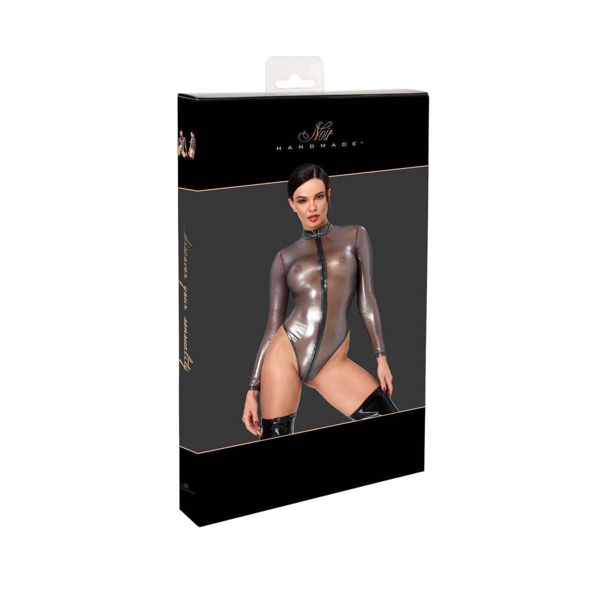 Boite noire et doree Noir Handmade du body Moondust argente transparent avec zip trois voies - Oh My God'Z