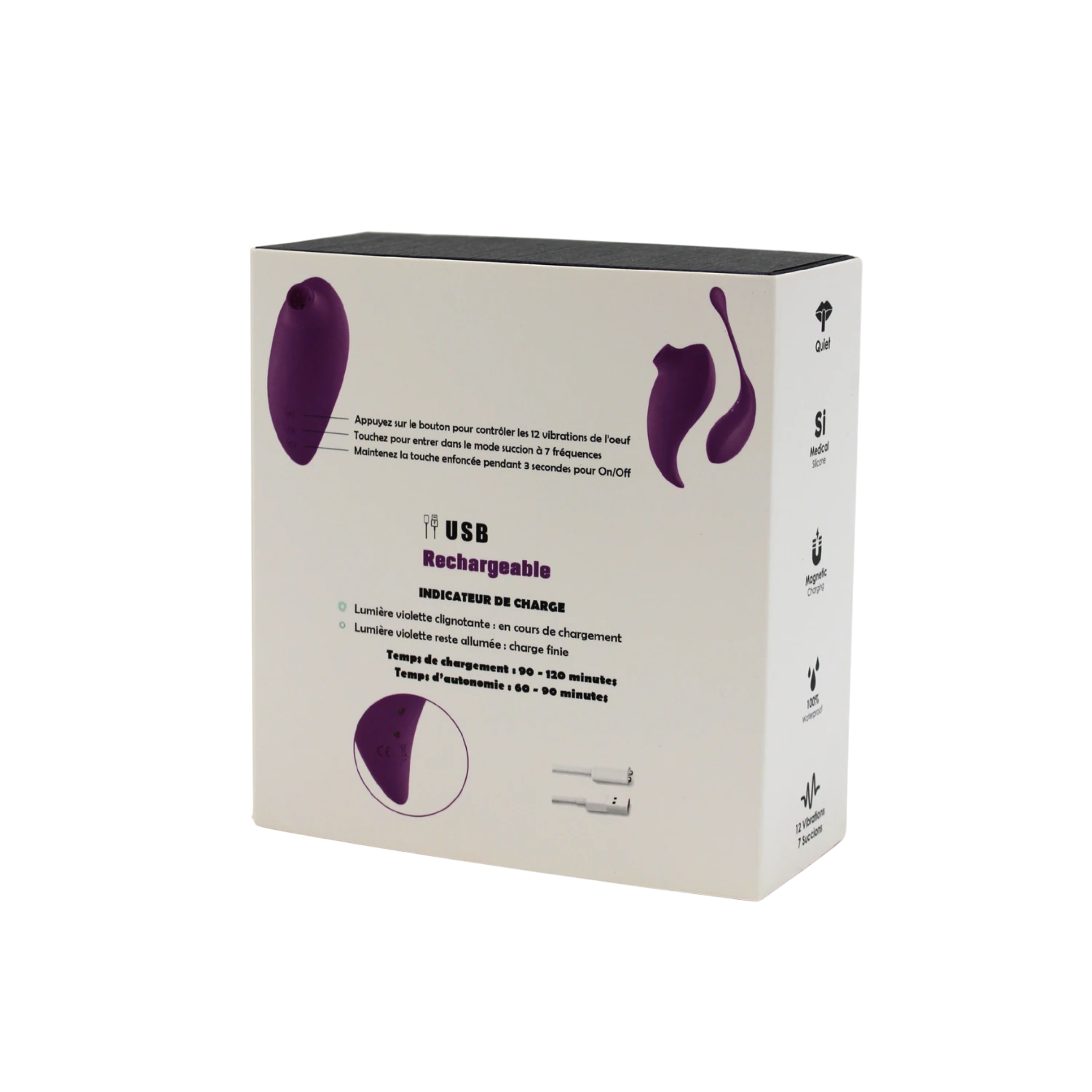 Boite produit 2 en 1 stimulateur a succion et oeuf vibrant avec instructions d'utilisation - Oh My God'Z
