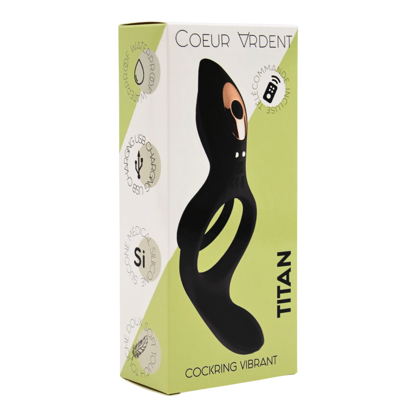 Coffret Titan cockring telecommande vue laterale, details techniques et caracteristiques produit - Oh My God'Z