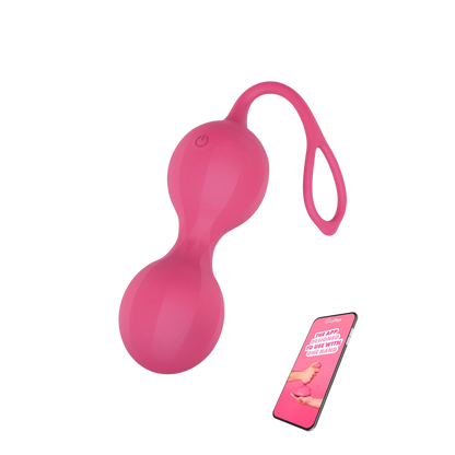 Boules de Kegel vibrantes connectees Stella EasyConnect rose en silicone avec application mobile - Oh My God'Z