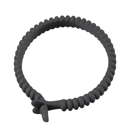 Cockring ajustable Dorcel Adjust Ring en silicone noir, anneau torsade souple avec attache - Oh My God'Z