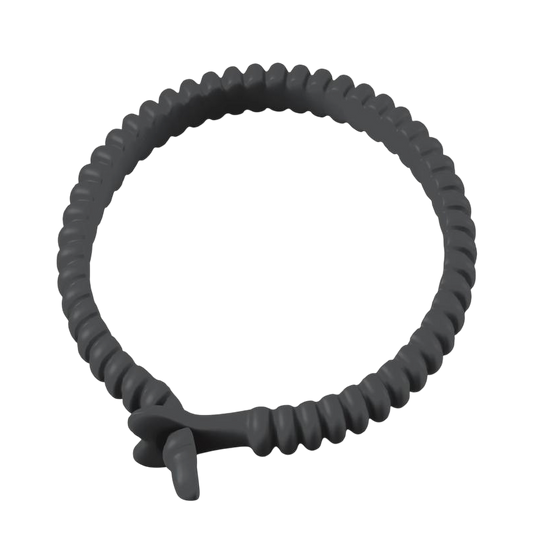 Cockring ajustable Dorcel Adjust Ring en silicone noir, anneau torsade souple avec attache - Oh My God'Z