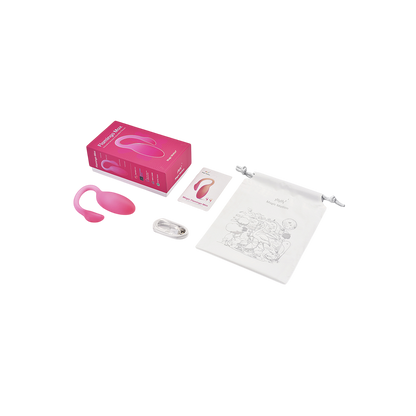 Contenu du coffret Flamingo Max rose Magic Motion : stimulateur silicone, cable USB, notice et pochette - Oh My God'Z