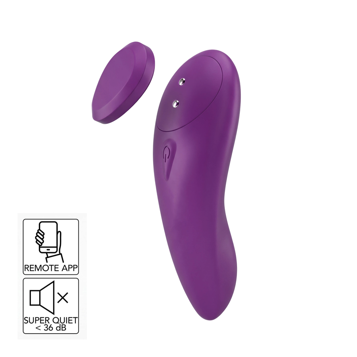 Culotte vibrante connectee Date Night Xocoon violette en silicone avec aimant de fixation separe - Oh My God'Z
