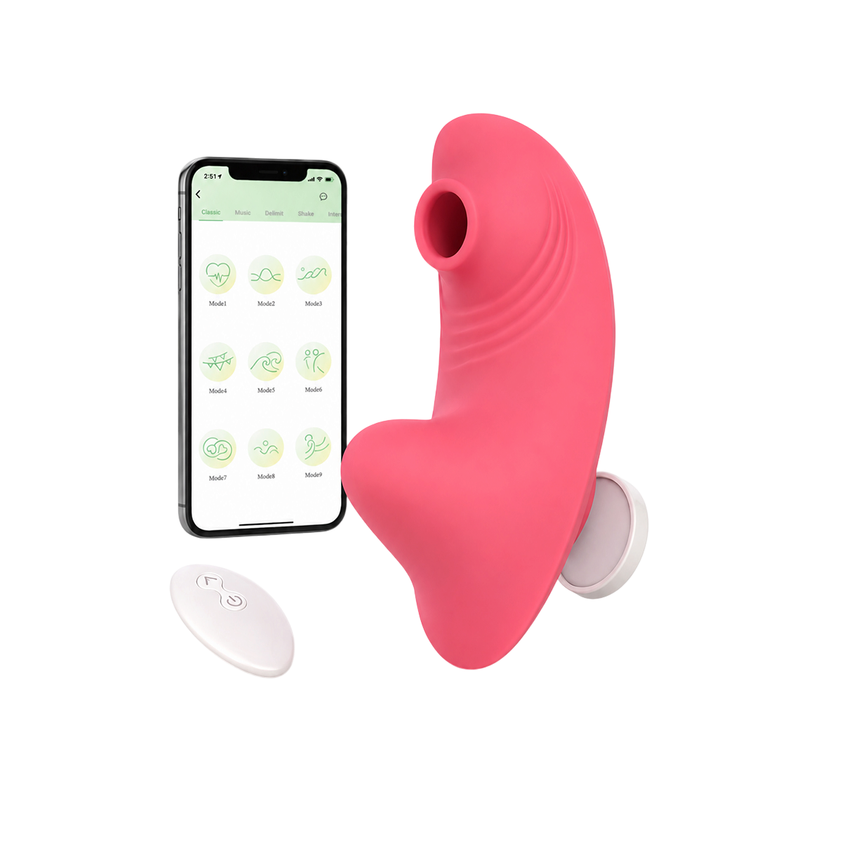 Culotte vibrante connectee Secret Pulse DIK rose en silicone avec telecommande et application mobile - Oh My God'Z