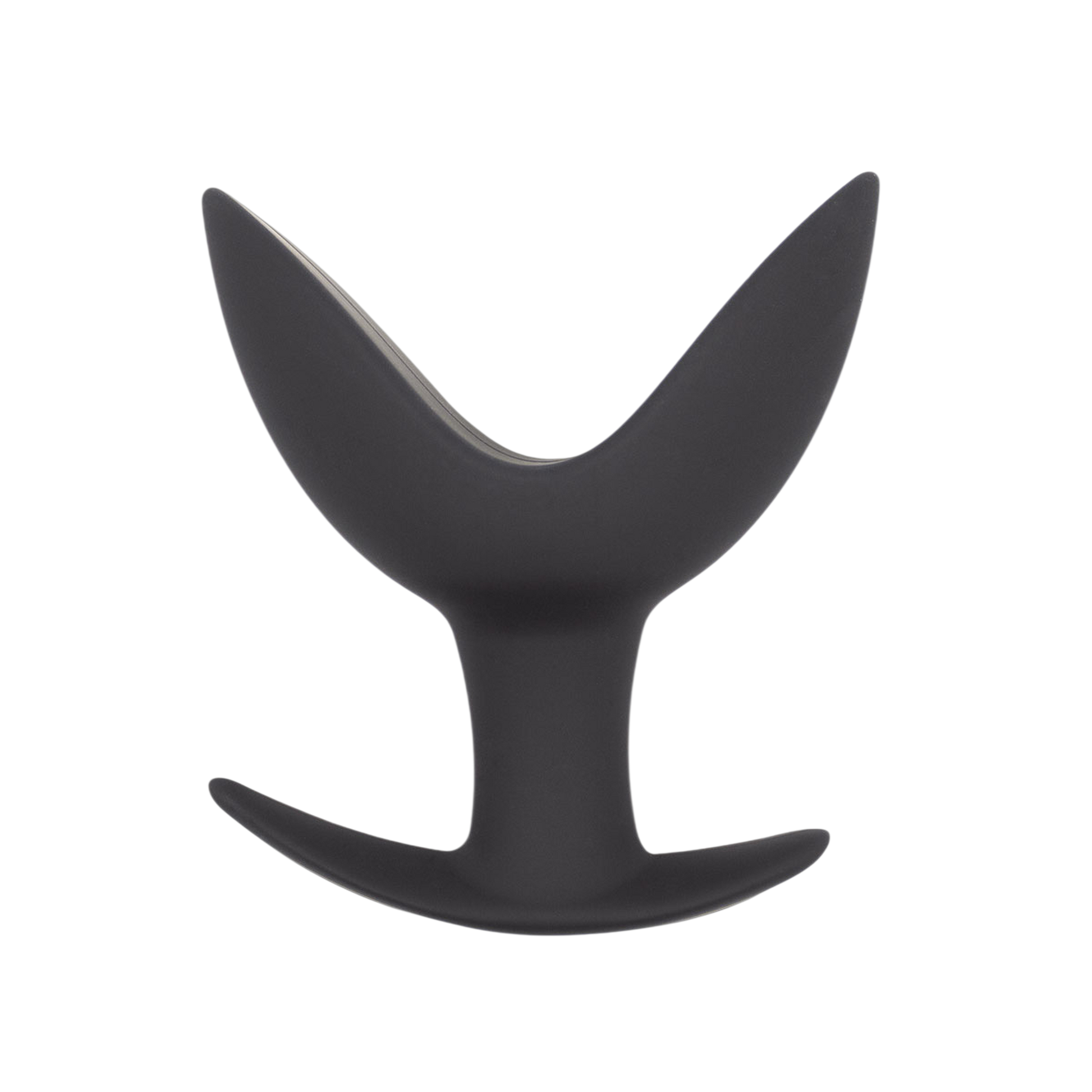 Dilatateur anal ouvert Coco taille L en silicone noir - vue frontale - Oh My God'Z