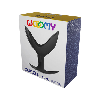 Packaging dilatateur anal Coco L Wooomy - boîte colorée avec visuel produit - Oh My God'Z