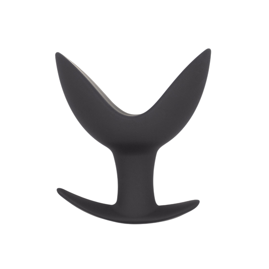 Dilatateur anal ouvert Coco taille M en silicone noir - vue frontale - Oh My God'Z