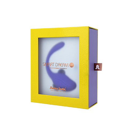 Coffret jaune et violet du Double Stimulateur Smart Dream 3.0 Adrien Lastic avec fenetre transparente - Oh My God'Z
