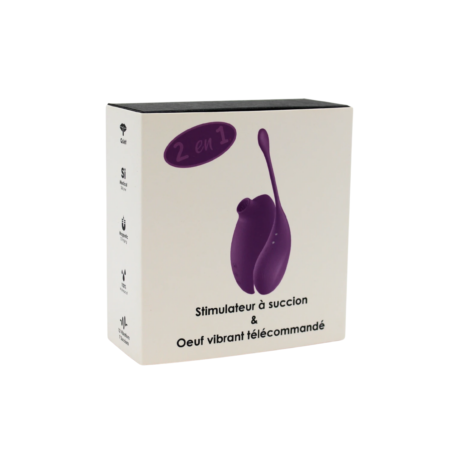 Emballage 2 en 1 stimulateur a succion et oeuf vibrant telecommande violet - Oh My God'Z