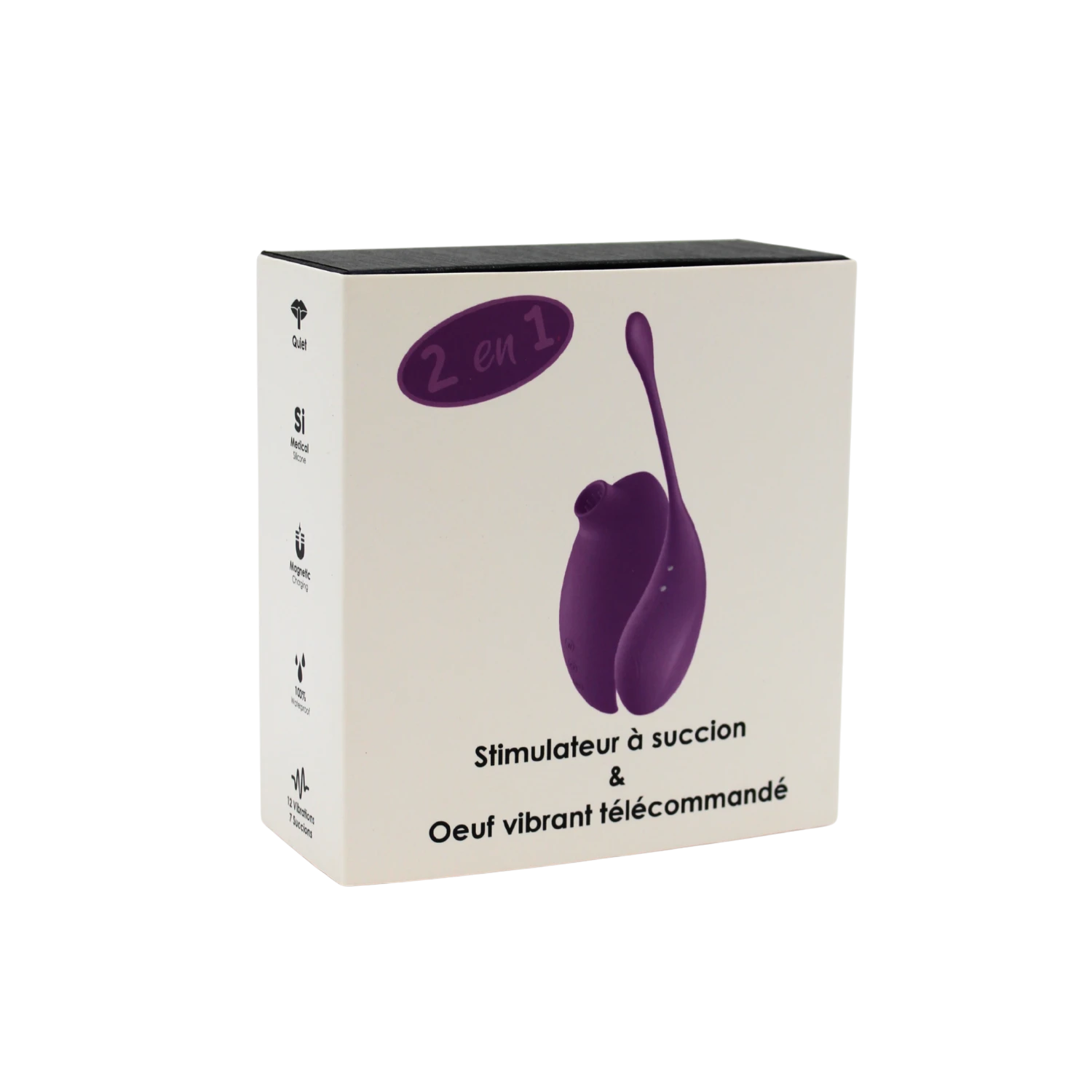 Emballage 2 en 1 stimulateur a succion et oeuf vibrant telecommande violet - Oh My God'Z